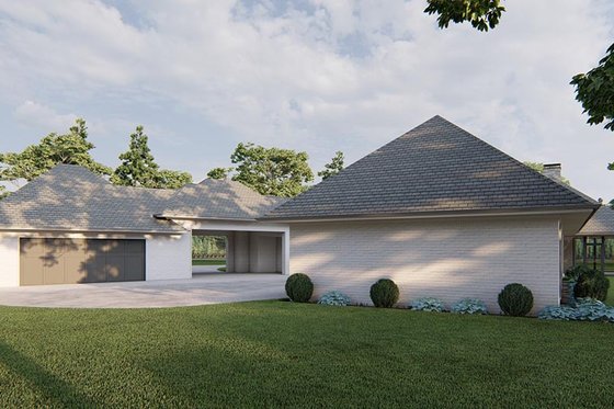 Exterior - Rear Elevation 1 for European House Plan #923-279 - 4 bed, 4.5 bath