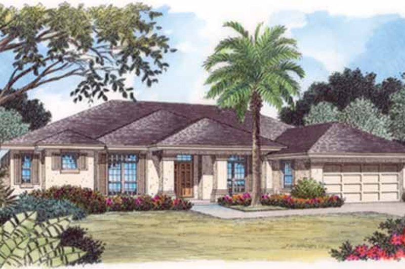 Dream House Plan - Mediterranean Exterior - Front Elevation Plan #417-769
