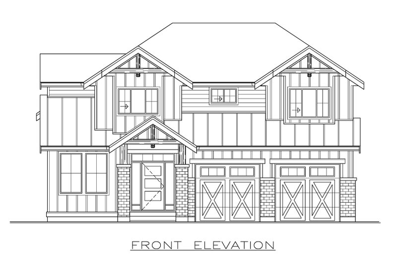 House Blueprint - Exterior - Front Elevation 3 for Contemporary House Plan #1100-98 - 3 bed, 2.5 bath