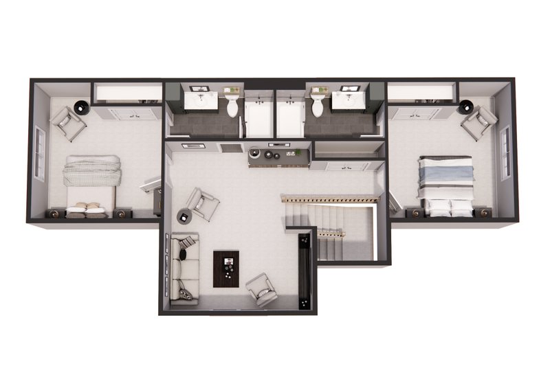 Architectural House Design - Floor Plan - Upper Floor 1 for Craftsman House Plan #51-1300 - 3 bed, 3.5 bath