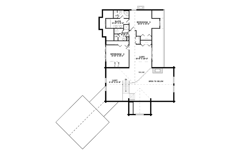 Home Plan - Floor Plan - Upper Floor for Log House Plan #17-2940 - 3 bed, 3.5 bath