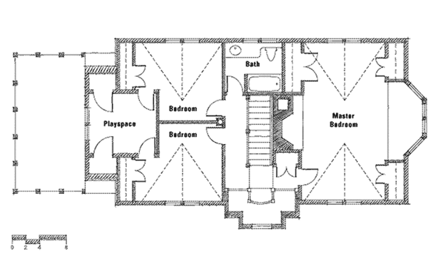 Architectural House Design - Victorian Floor Plan - Upper Floor Plan #976-1