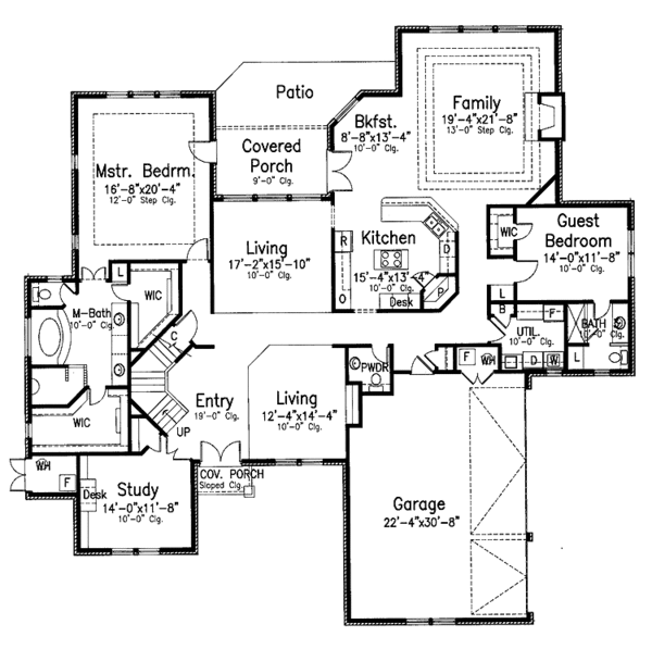 Architectural House Design - European Floor Plan - Main Floor Plan #52-282