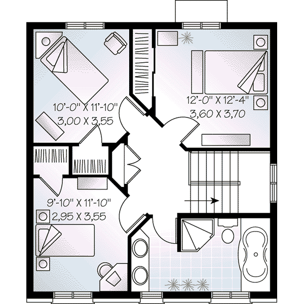 House Design - European Floor Plan - Upper Floor Plan #23-548