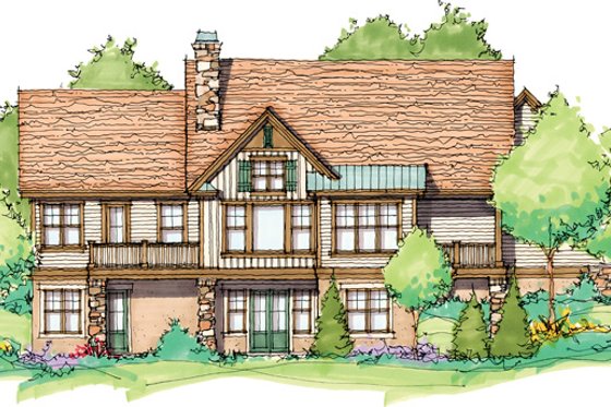 Exterior - Rear Elevation for Craftsman House Plan #929-946 - 4 bed, 4 bath