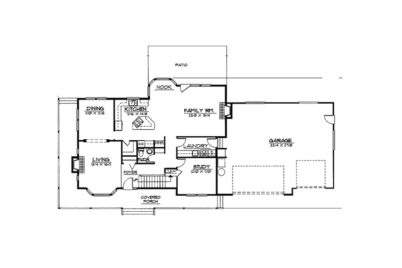 House Blueprint - Floor Plan - Main Floor for Country House Plan #997-15 - 3 bed, 2.5 bath