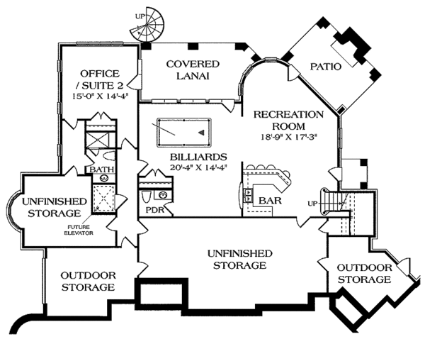 House Blueprint - Country Floor Plan - Lower Floor Plan #453-464