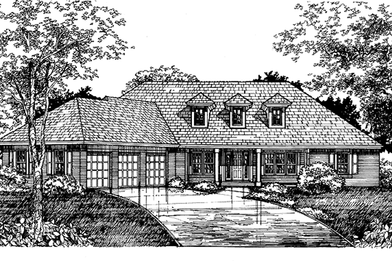 Architectural House Design - Country Exterior - Front Elevation Plan #320-621