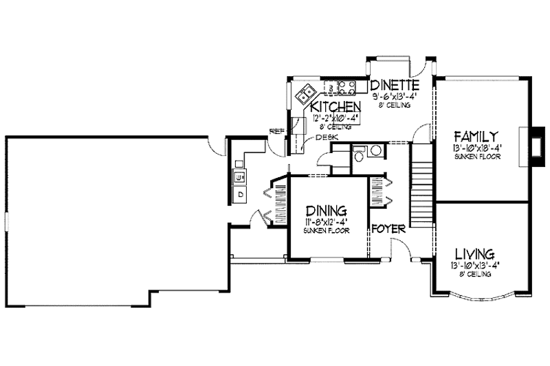 Architectural House Design - Floor Plan - Main Floor for European House Plan #51-877 - 4 bed, 2.5 bath