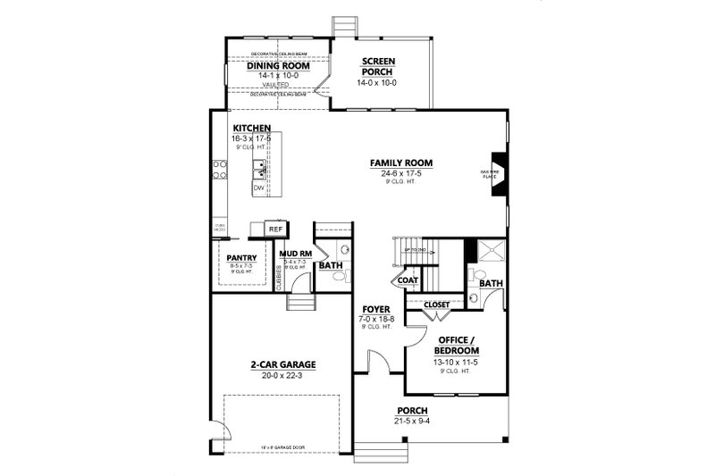 Dream House Plan - Floor Plan - Main Floor for Country House Plan #1080-11 - 5 bed, 4.5 bath