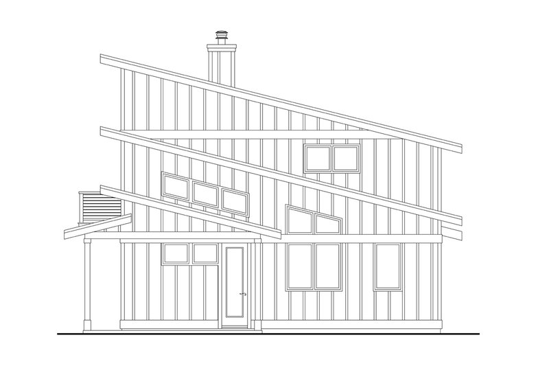 House Design - Exterior - Rear Elevation 1 for Contemporary House Plan #124-1371 - 2 bed, 2 bath