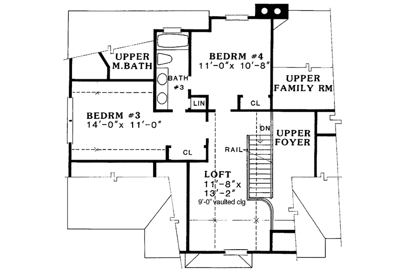 Home Plan - Floor Plan - Upper Floor for Country House Plan #456-90 - 4 bed, 3.5 bath