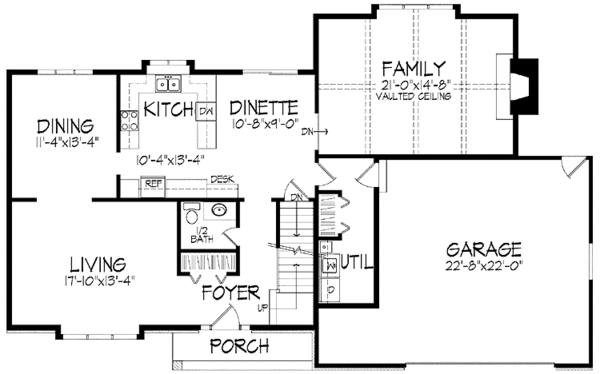 Home Plan - Tudor Floor Plan - Main Floor Plan #51-853