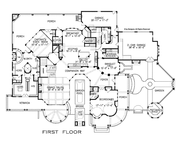 Dream House Plan - Craftsman Floor Plan - Main Floor Plan #54-340