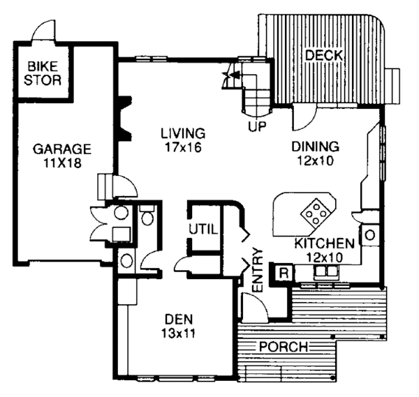 House Design - Country Floor Plan - Main Floor Plan #960-2