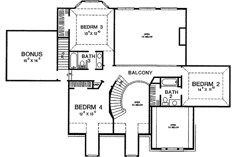 Dream House Plan - Floor Plan - Upper Floor for Country House Plan #472-202 - 4 bed, 3.5 bath