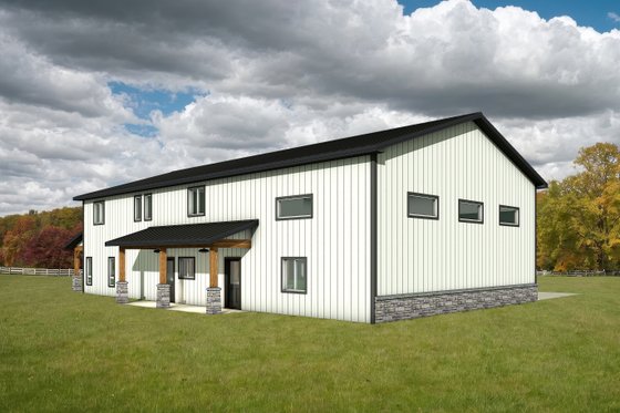 Exterior - Rear Elevation 5 for Barndominium House Plan #1084-19 - 3 bed, 2.5 bath