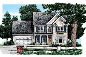 Colonial Exterior - Front Elevation Plan #927-45