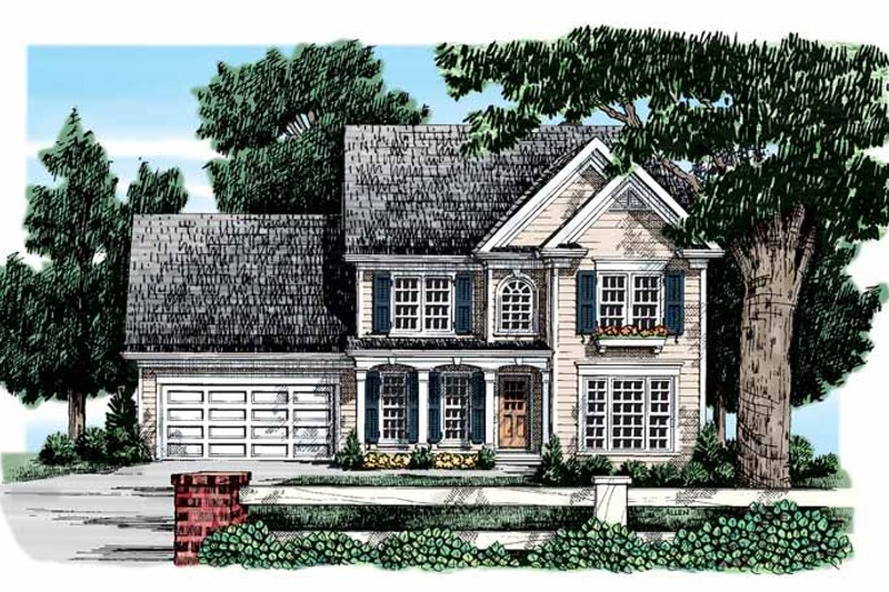 Home Plan - Colonial Exterior - Front Elevation Plan #927-45