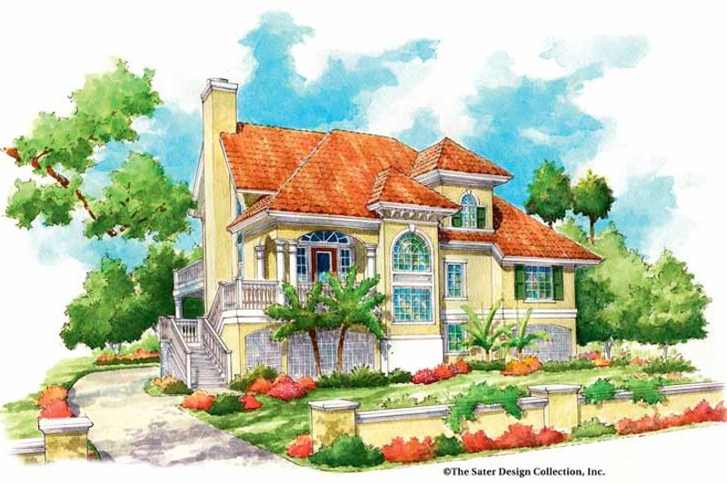 Architectural House Design - Mediterranean Exterior - Front Elevation Plan #930-155