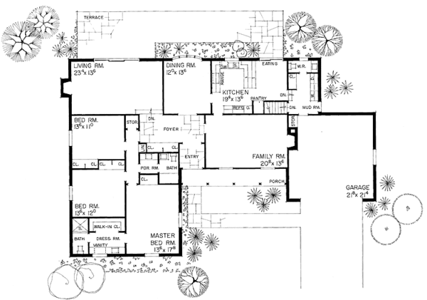 Home Plan - Country Floor Plan - Main Floor Plan #72-556