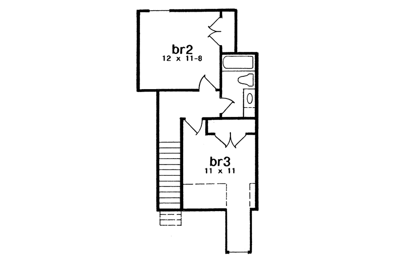 Home Plan - Floor Plan - Upper Floor for Country House Plan #301-151 - 3 bed, 2.5 bath
