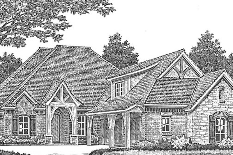 Dream House Plan - Exterior - Front Elevation 4 for European House Plan #310-1275 - 4 bed, 2 bath