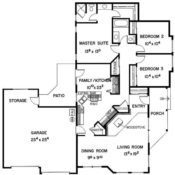 Home Plan - Contemporary Floor Plan - Main Floor Plan #60-929