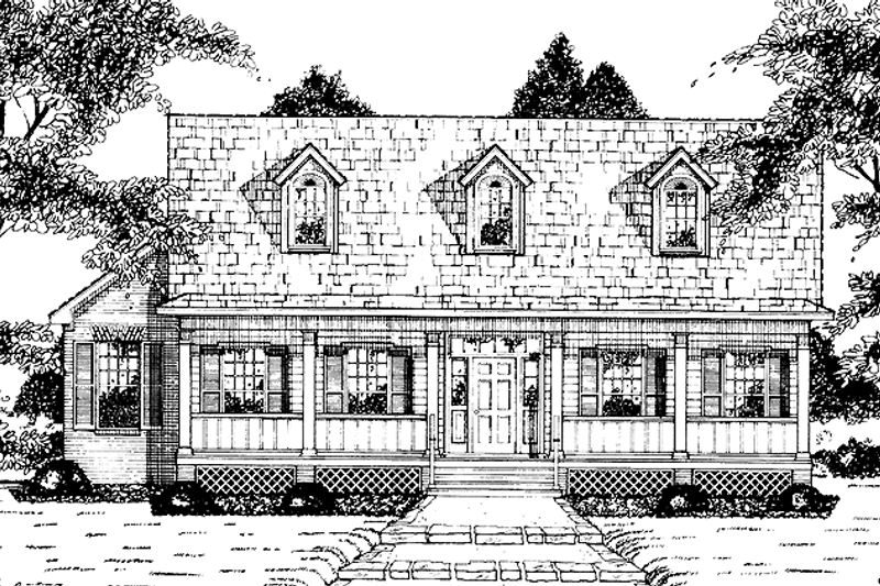 House Blueprint - Country Exterior - Front Elevation Plan #36-577