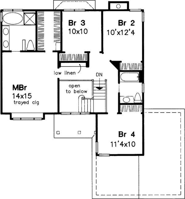Home Plan - Traditional Floor Plan - Upper Floor Plan #320-605