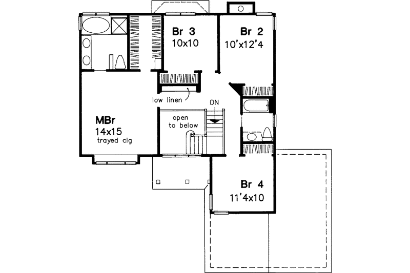 Home Plan - Floor Plan - Upper Floor for Traditional House Plan #320-605 - 4 bed, 2.5 bath