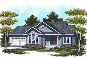 Cottage Exterior - Front Elevation Plan #70-857