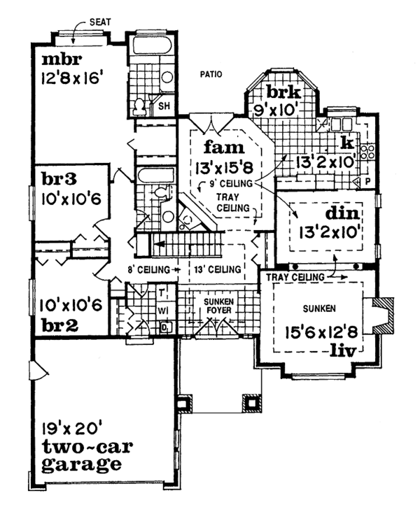 Architectural House Design - Prairie Floor Plan - Main Floor Plan #47-811