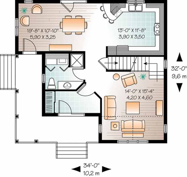 Architectural House Design - Country Floor Plan - Main Floor Plan #23-2464