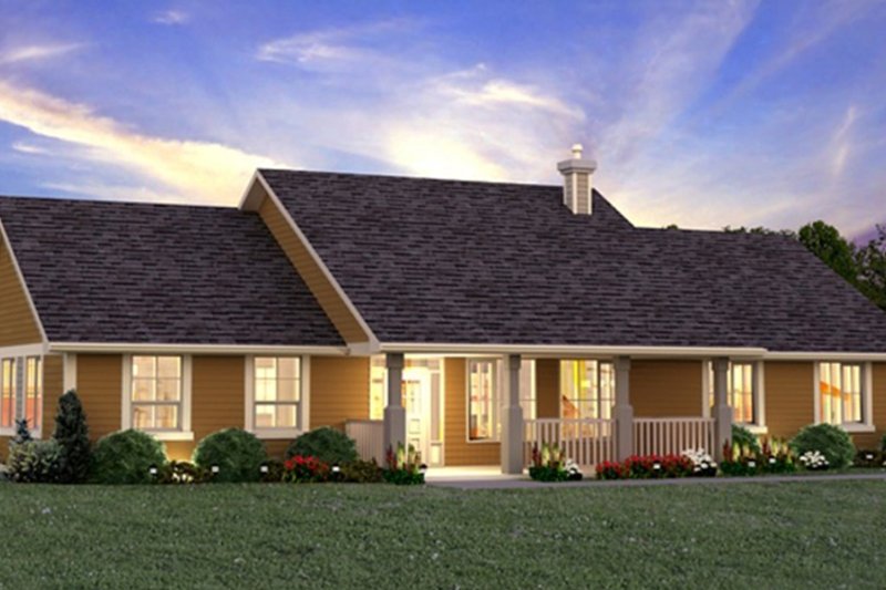 Dream House Plan - Exterior - Front Elevation 3 for Ranch House Plan #18-9545 - 3 bed, 2 bath