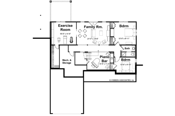 Floor Plan - Lower Floor for Craftsman House Plan #928-82 - 3 bed, 2.5 bath