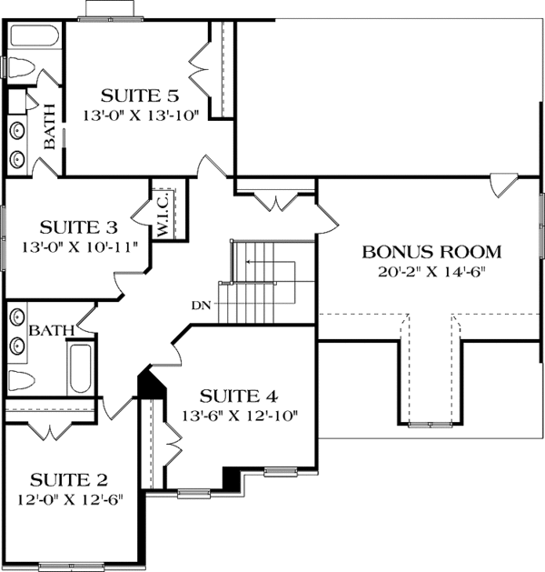 Dream House Plan - Traditional Floor Plan - Upper Floor Plan #453-540