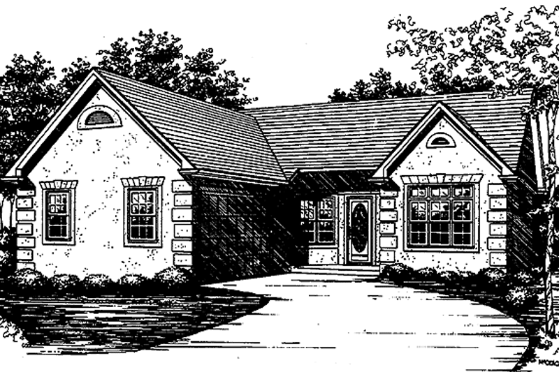 Architectural House Design - Ranch Exterior - Front Elevation Plan #30-316
