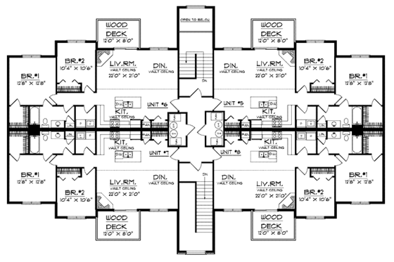 Floor Plan - Upper Floor for Colonial House Plan #70-1398 - 8 bed, 8 bath