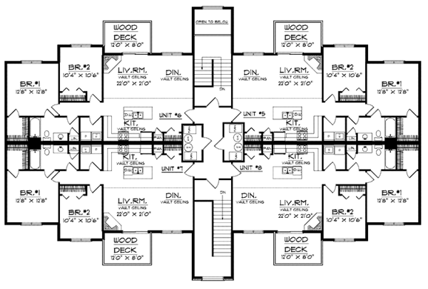 House Blueprint - Colonial Floor Plan - Upper Floor Plan #70-1398