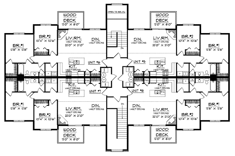 Home Plan - Floor Plan - Upper Floor for Colonial House Plan #70-1398 - 8 bed, 8 bath