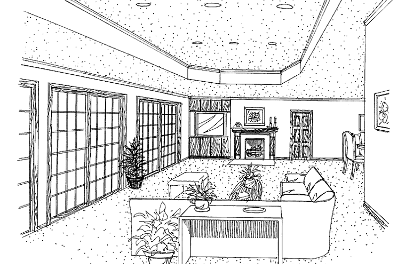 Dream House Plan - Interior - Family Room for Country House Plan #314-205 - 3 bed, 2 bath