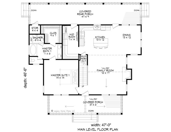 House Blueprint - Southern Floor Plan - Main Floor Plan #932-811