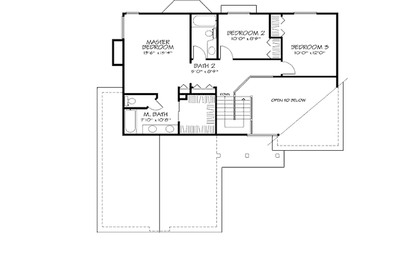 Home Plan - Floor Plan - Upper Floor for Country House Plan #320-426 - 3 bed, 2.5 bath