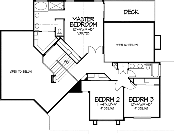 Home Plan - Mediterranean Floor Plan - Upper Floor Plan #320-982