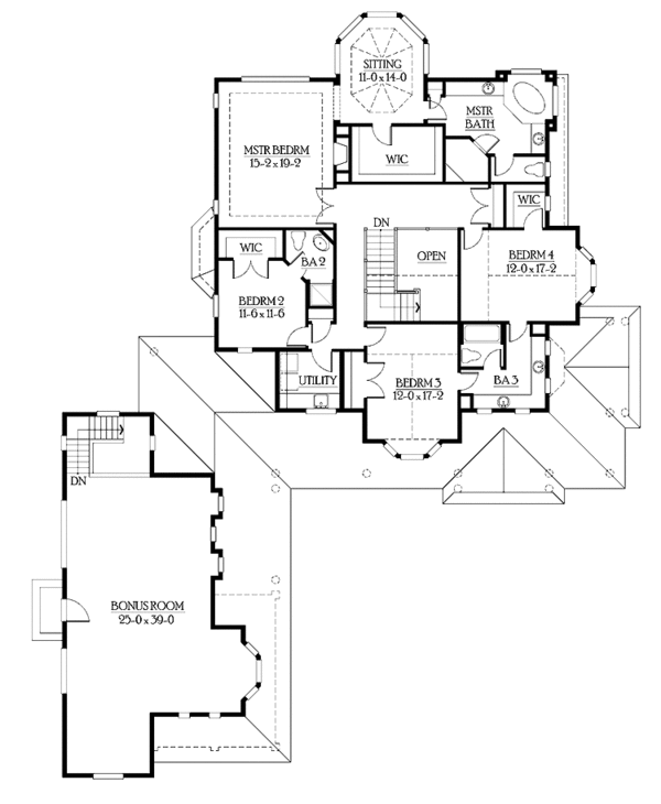 House Blueprint - Country Floor Plan - Upper Floor Plan #132-516