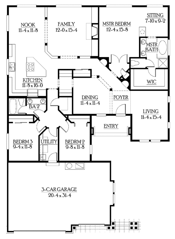 Home Plan - Craftsman Floor Plan - Main Floor Plan #132-337