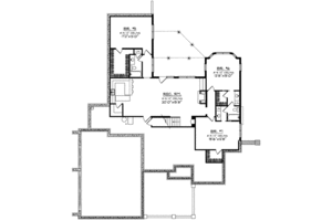 Floor Plan - Lower Floor for European House Plan #70-637 - 4 bed, 3.5 bath