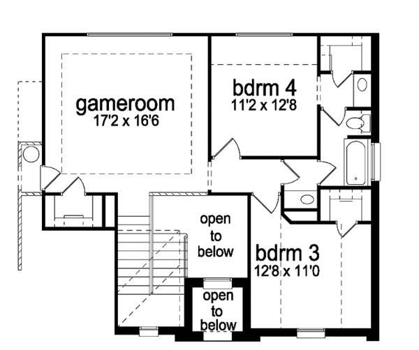 House Design - Tudor Floor Plan - Upper Floor Plan #84-694