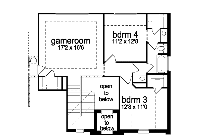 Home Plan - Floor Plan - Upper Floor for Tudor House Plan #84-694 - 4 bed, 3 bath
